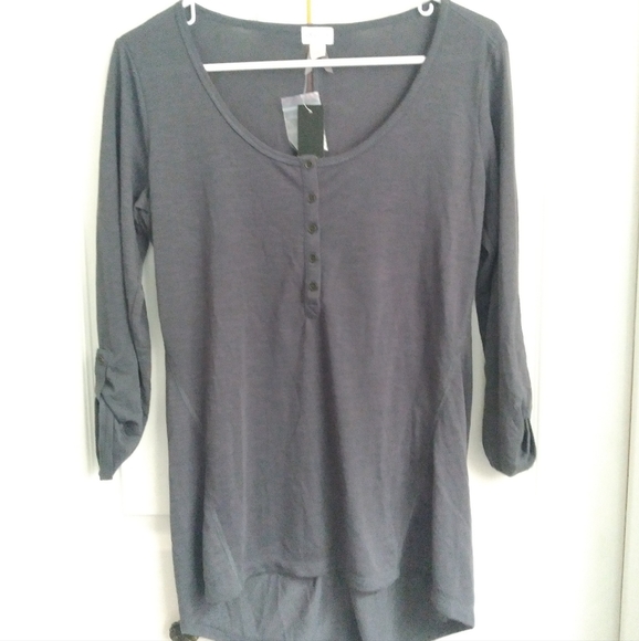 Dynamite Henley, charcoal grey, long, New - Picture 1 of 6
